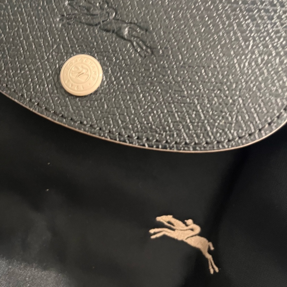 Longchamp Le Pliage Black Backpack with Black Leather Trim - Picture 11 of 11
